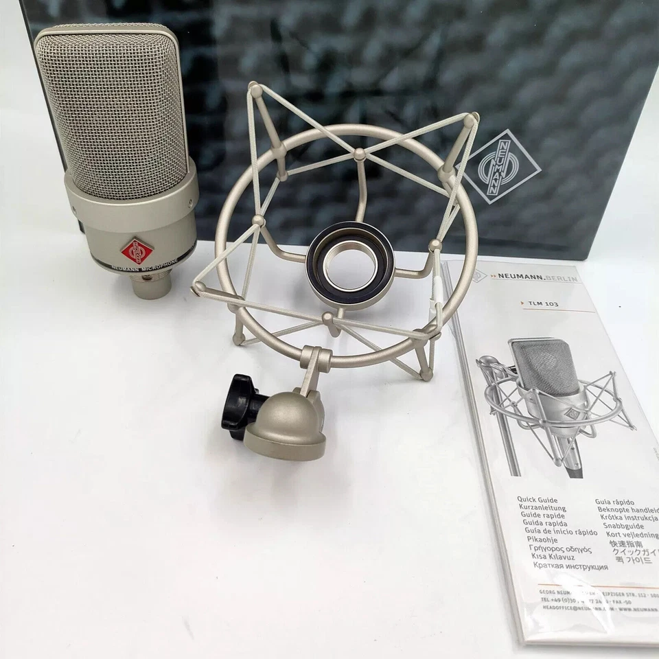 Neumann TLM 103 micrófono condensador de níquel de diafragma grande con montaje amortiguador EE. UU. Foto 4 de 4
