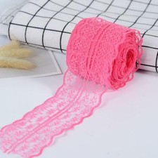 Organza Lace Ribbon per 10 mtrs - Hot Pink Style 1