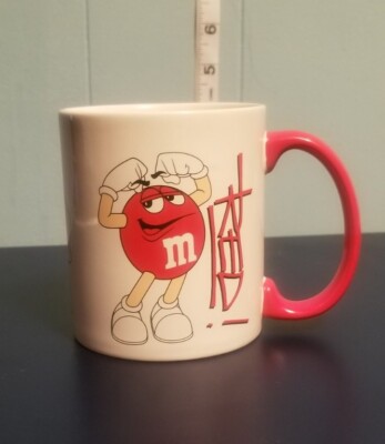 Red M&M's Character Official Licensed M&M's White Mug Red Handle Coffee Cup 2012