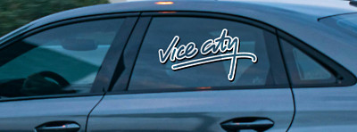 Vice City. Lustiger Meme Videospiel Aufkleber Vinyl Decal Autoaufkleber \ Banner