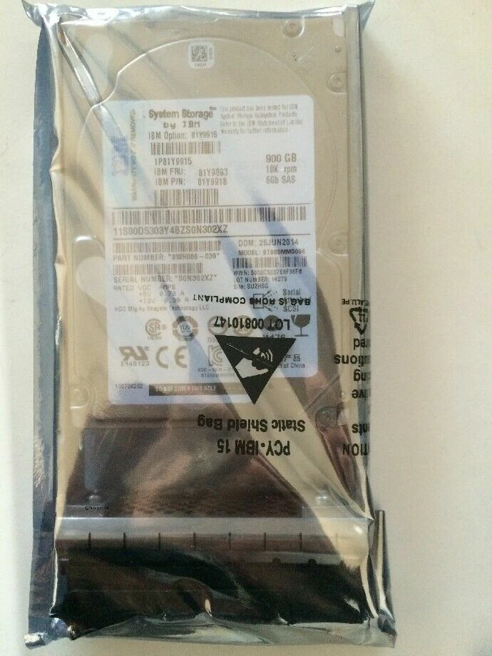NEW IBM 81Y9915 81Y9893 81Y9652 900GB 2.5IN 10K 6GBPS SFF SAS DS3524 HARD DRIVE - Image 3 of 3