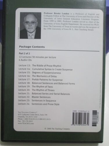 The Great Courses Building Great Sentences Writer Craft Pt 2 w 5 Audio CD Only - Bild 3 von 7