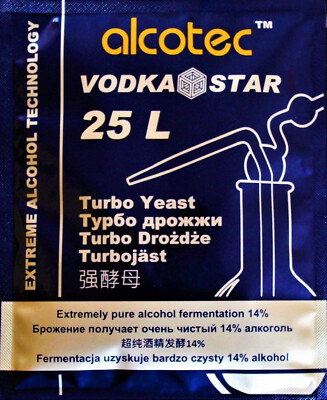 40 x Alcotec HUGBERT VODKA STAR Turbohefe Gärhefe Hefe Brennhefe