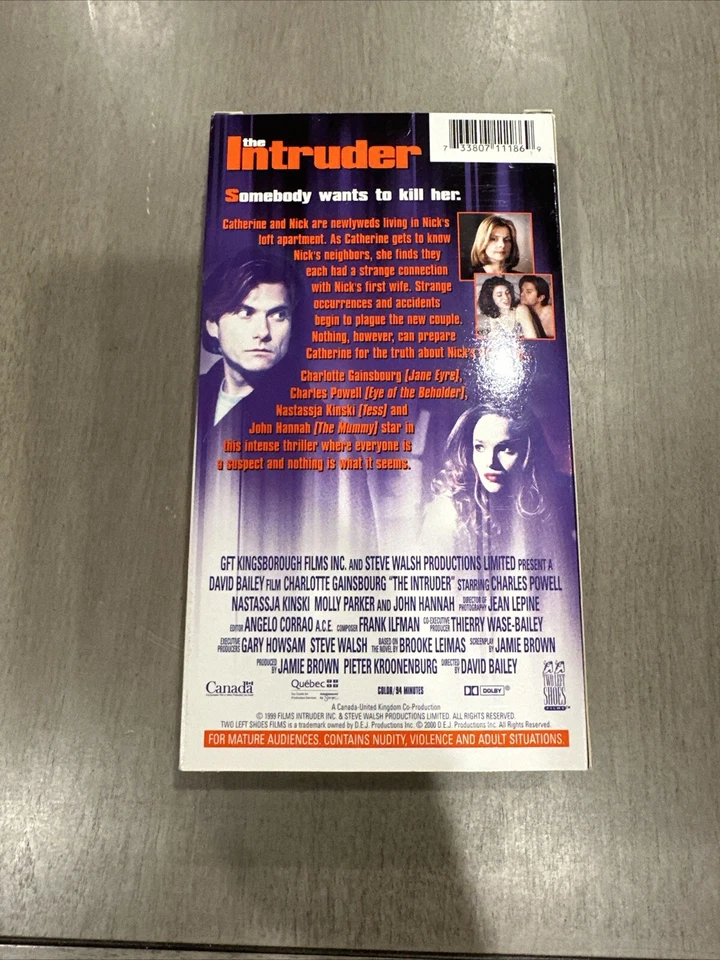 The Intruder VHS film 1999 Charlotte Gainsbourg Nastassja Kinski psych RARE OOP - Image 2 of 4