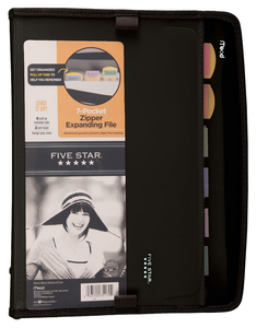 Expanding file folder with zipper