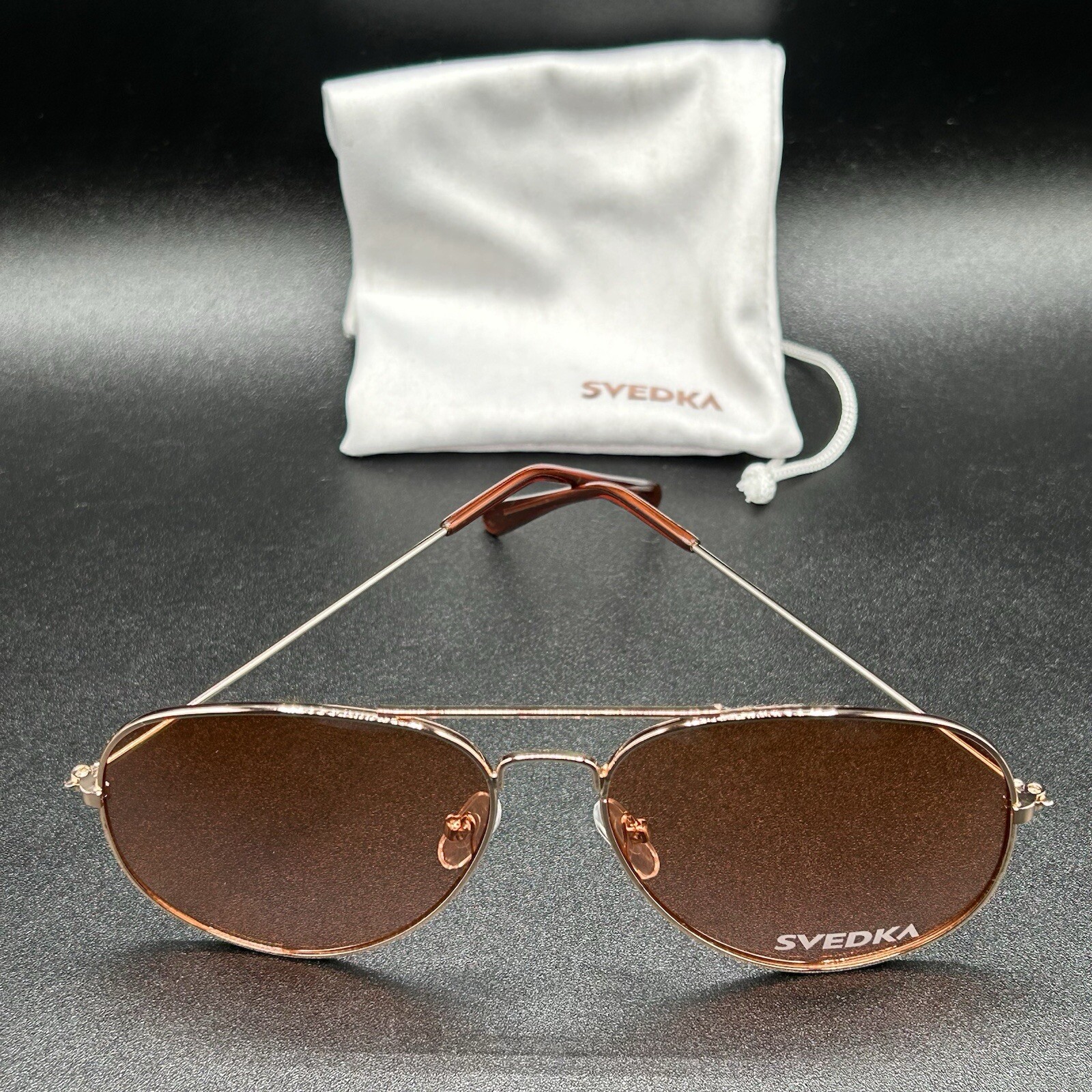 Svedka Rose Gold Aviator Sunglasses EUC Promo Vodka Swag Accessories-image