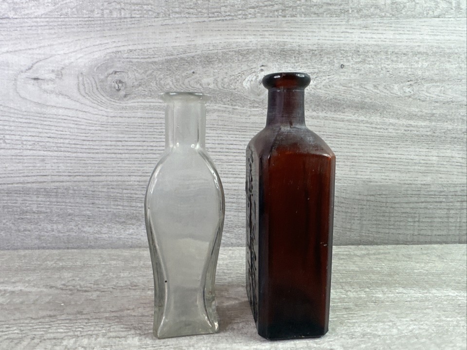 Vintage Lot of 1 PENSLAR Clear Apothecary & 1 Mary T Goldman Hair Tonic