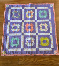 Quilt Handmade Churn Dash Pattern Wallhanging Completed 23" x 23"