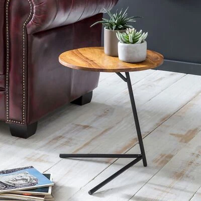 FineBuy Table d'appoint Bois Massif 40x46x40cm Bout de canapé Table de Salon - Photo 1/4