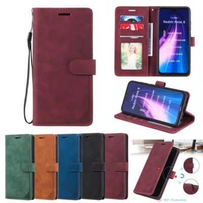 For Xiaomi Redmi Note 11s 10s 9s 8 Pro Leather Wallet Case Strap Card Flip Cover