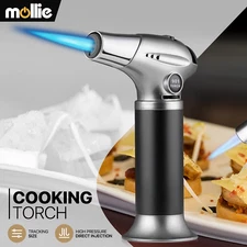 Refillable Butane Torch Lighter Adjustable Jet Flame for Cigars Cooking Welding