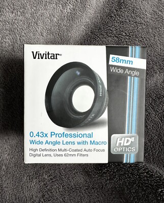 Vivitar 58mm Wide Angle Lens w/ Macro VIV-58W 0.43x Professional