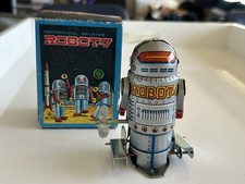 Vintage Robot 7 Tin Wind Up MIB NOS Orbit Made in Taiwan 1970's 4 Tall