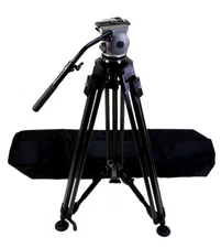 CARTONI FOCUS F100 DA TRIPOD SYS MID-SPREADR TDKN PLATE BAG PANBAR SERVICED 26Lb