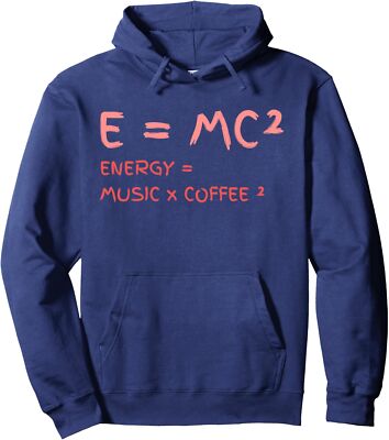 E = MC� Energy Music Coffee Funny Science Chemistry Unisex Hooded Sweatshirt