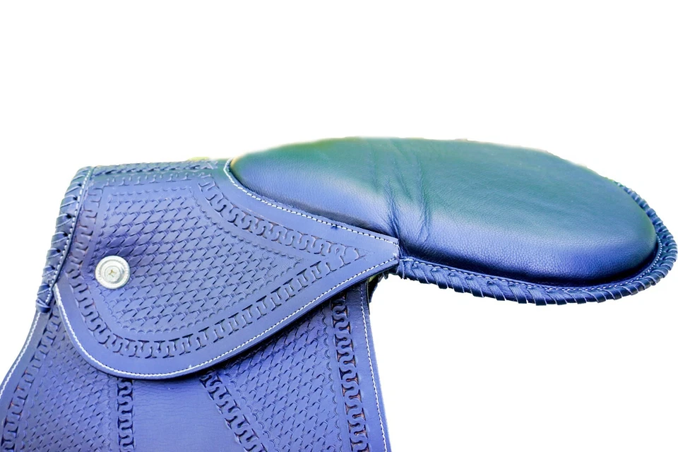 Solapa y asiento negros, sillín de cuero inglés para carreras ejercicio caballo, envío gratuito Foto 2 de 4