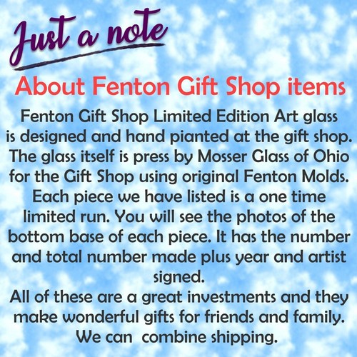 Fenton Gift Shop Edición Limitada Ratón Tiempo de Nieve Invierno Tema Arte Vidrio - Imagen 4 de 4