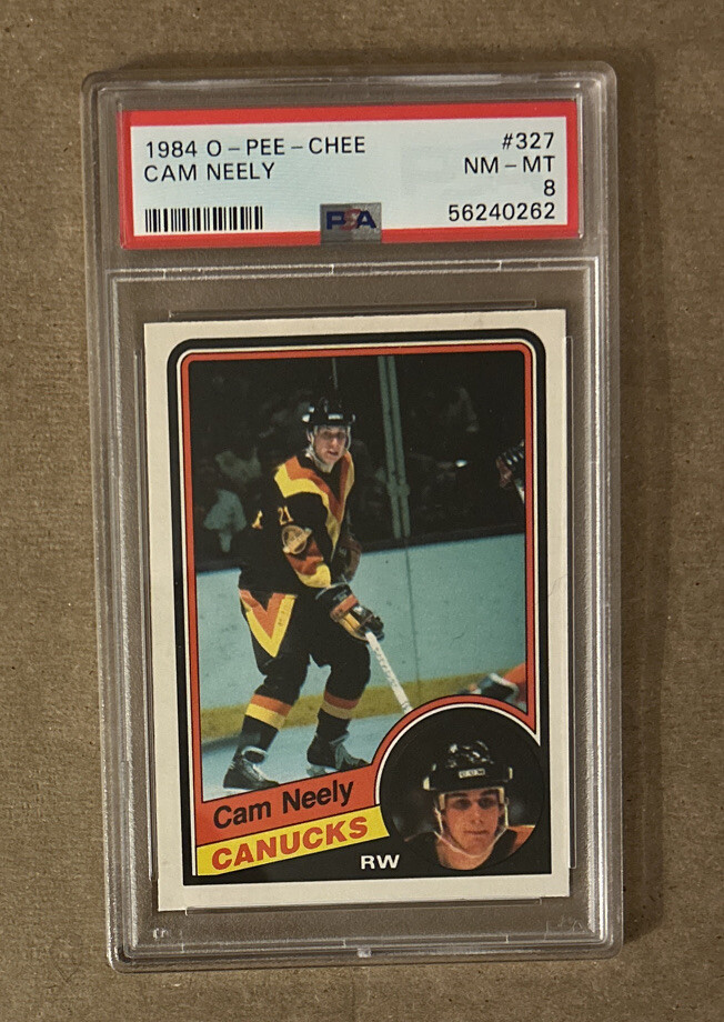 1984 O Pee Chee Cam Neely Canucks Rookie Card #327 PSA 8