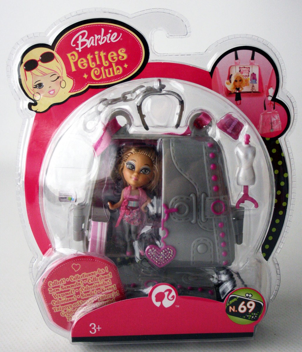 BARBIE PETITES CLUB MINI B DOLL HANDBAG CASE #69 MATTEL 2008 NEW
