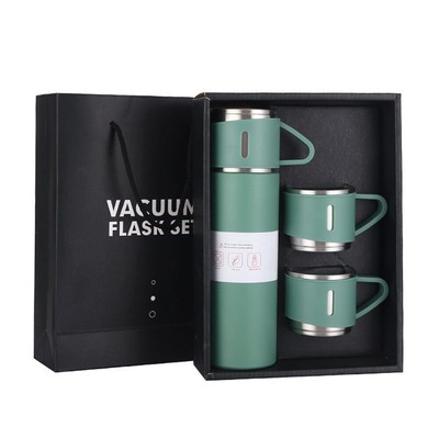 PARTEET Stainless Steel Thermo 500ml Vacuum Insulated Bottle with 3 Cup
