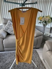 ladies femme luxe mustard dress size 10 new with tags 