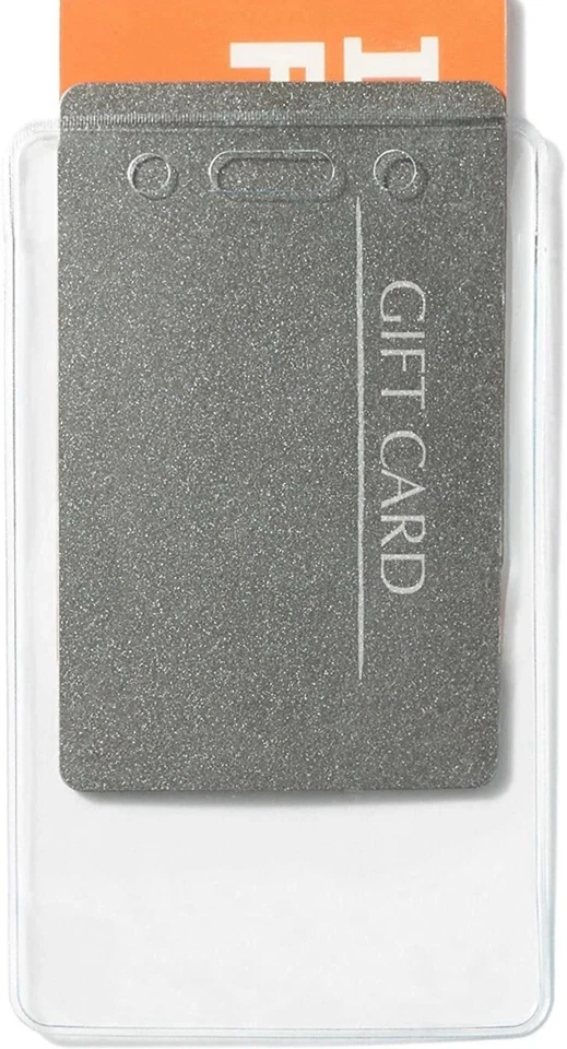 100 Pack Vertical ID Card Badge Holder Clear Plastic - Image 3 of 4