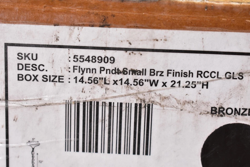 Pottery Barn Flynn Small Pendant Light Bronze Recycled Glass Ceiling 5548909 - Image 4 of 4