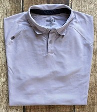 RHONE SHORT SLEEVE POLO SHIRT LILAC MENS LARGE EXCELLENT CONDITION
