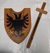 Medieval Wooden Sword And Shield Toy Decoration Costume