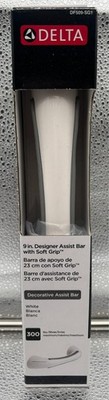 Delta 9'' Designer Assist Bar with Soft Grip ADA Compliant White Bathroom NEW