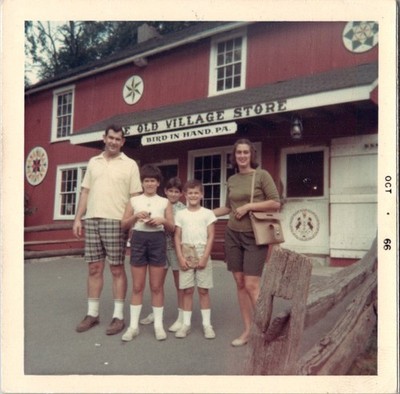 Vintage 1966 Photo Family Vacation Bird in Hand PA Old Village Store Roadside