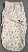 Gently Used SwaddleMe Original Swaddle S/M 7-14lbs Pink White Floral Cotton