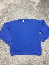 Vintage 80s 90s Jerzees Sweatshirt Mens Large Blue Raglan Crewneck Pullover USA