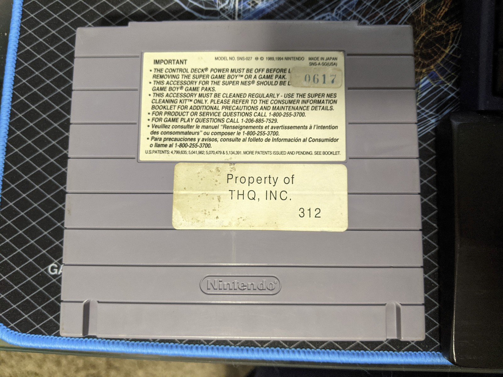 Super Gameboy SNES Prototype THQ Inc Dev Cart w/ SYS-SGB X2 BIOS Extremely Rare