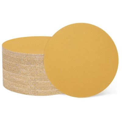 100 Pcs 6 Inch Sanding Disc 220 Grit Hook and Loop Sandpaper, Gold