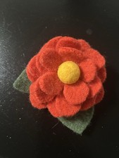 Vintage Felted Flower Brooch Large 4&rdquo;