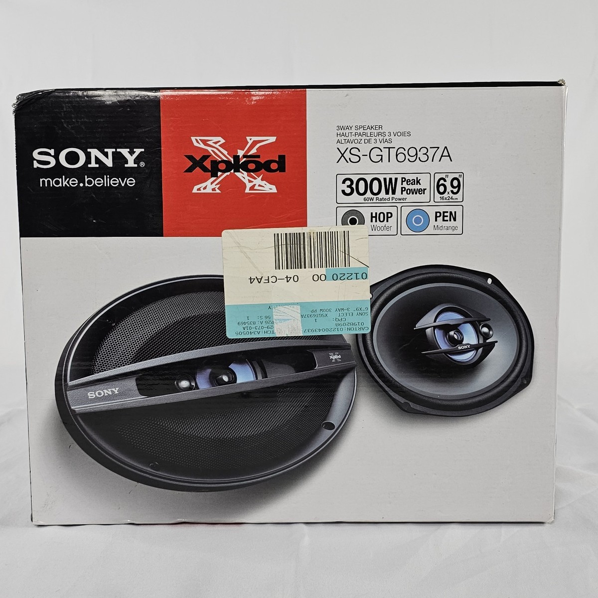 Sony XS GT6937A 3 Way 6 X 9 inch Speaker Set XPLOD 300W 4 OHM NEW