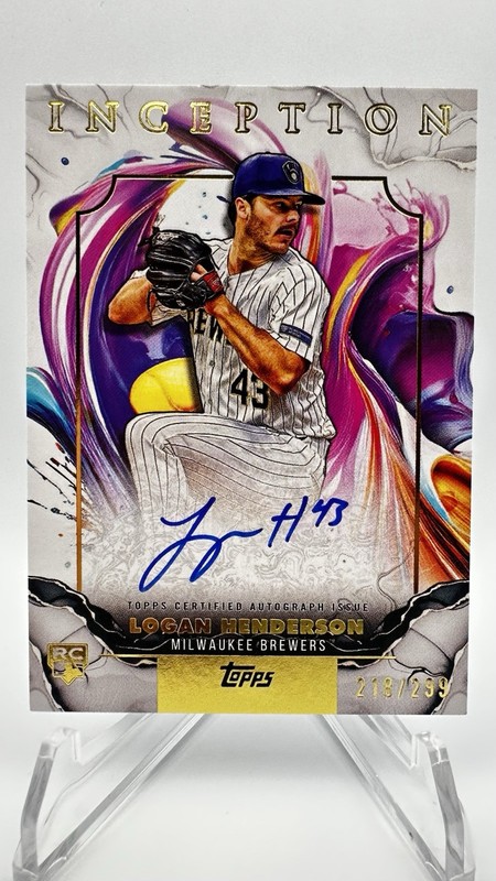 Topps 2025 Inception Logan Henderson RC Auto /299 RESA-LH Milwaukee Brewers