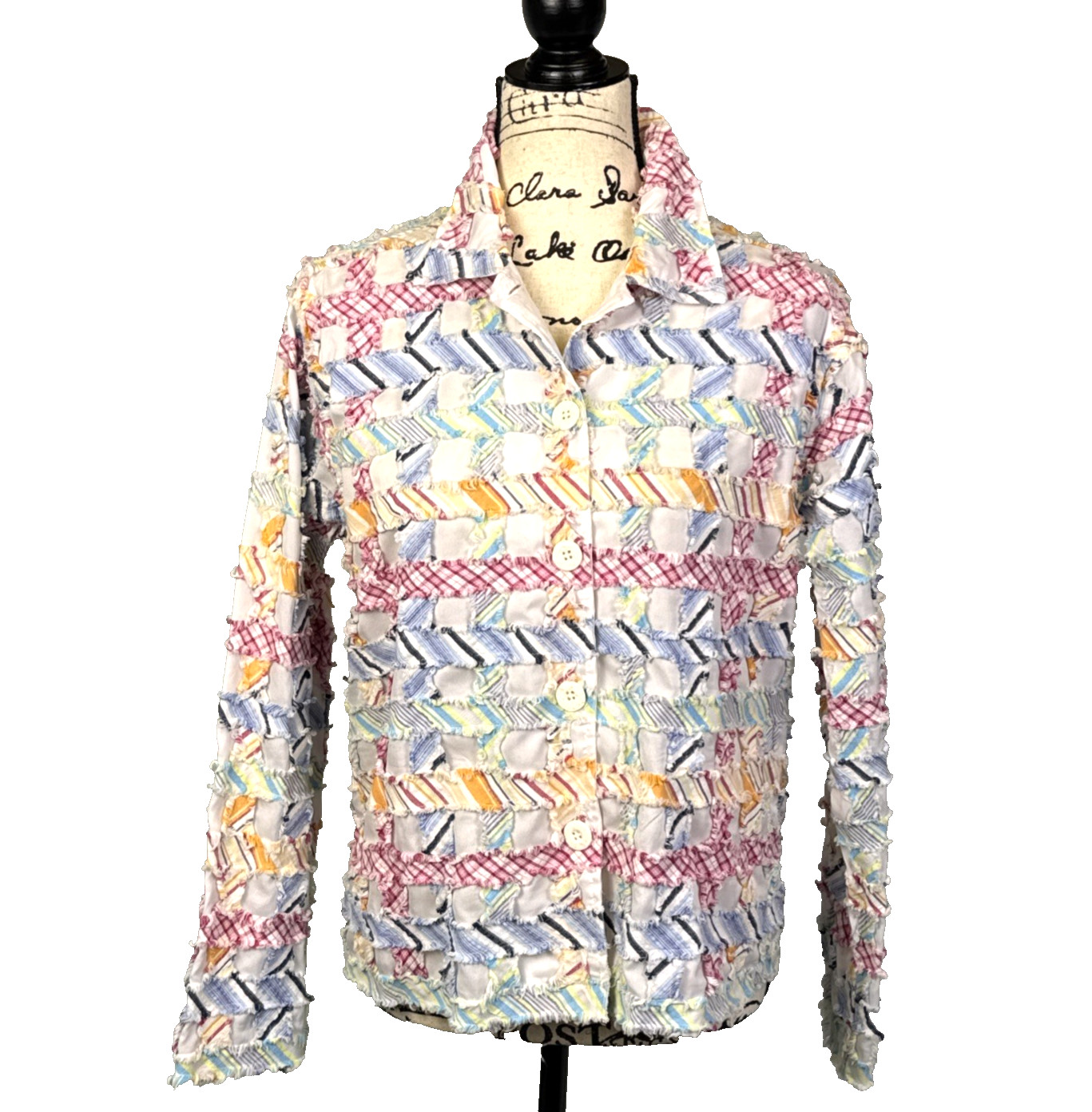 Keren Hert Light Jacket Button Down Rag Style Pat… - image 2