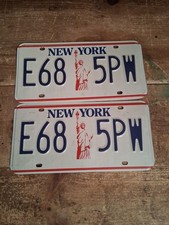 New York License Plates Statue of Liberty License Plates E68 - 5PW NY 80s - 00s