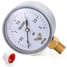 0-5 Psi Low Pressure Gauge Water Pressure Gauge2-1/2" Dial Size with 304 Stai