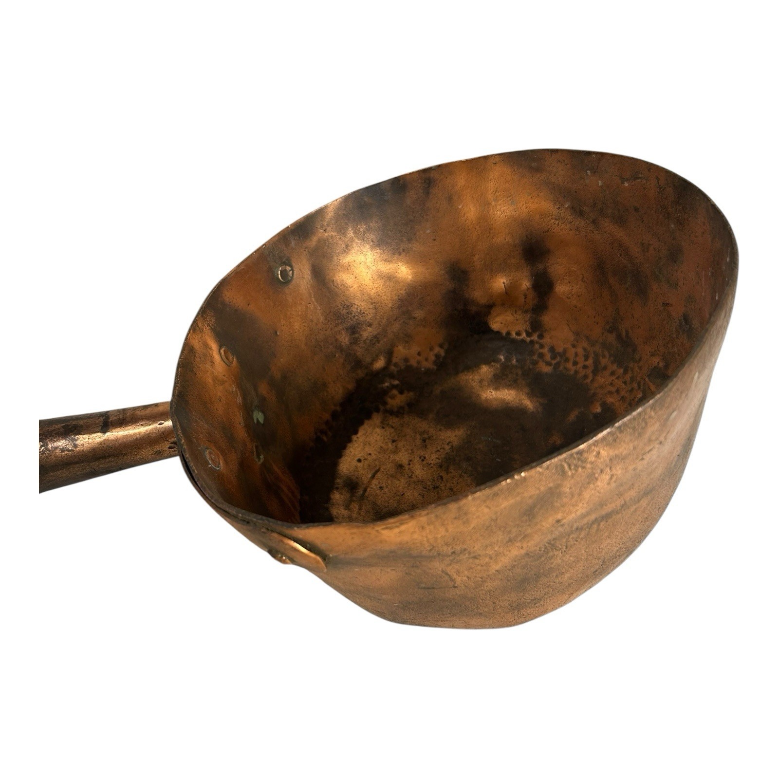 Antique Farmhouse Decorative Handled Copper Pot or Planter