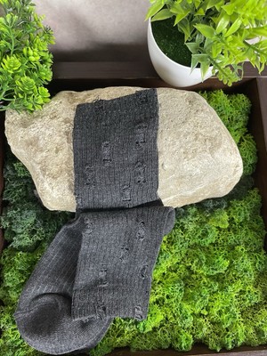 New Chrome Hearts Style Socks Grey Iron Cross Size Medium