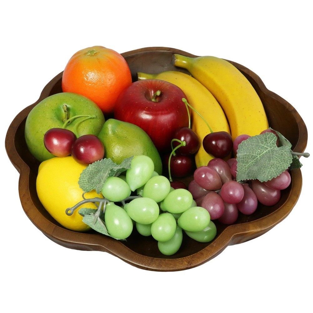 Colorido Juego de Frutas Artificiales 12 Piezas Hechas a Mano para Centros de Mesa