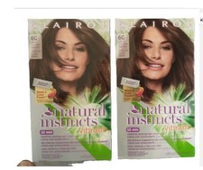 2 of Clairol Natural Instincts Vibrant Light Golden Brown 6G Hair Color RARE