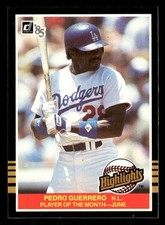 1985 Donruss Highlights #19 Pedro Guerrero PLAYER OF THE MONTH [NM] [Base Set]