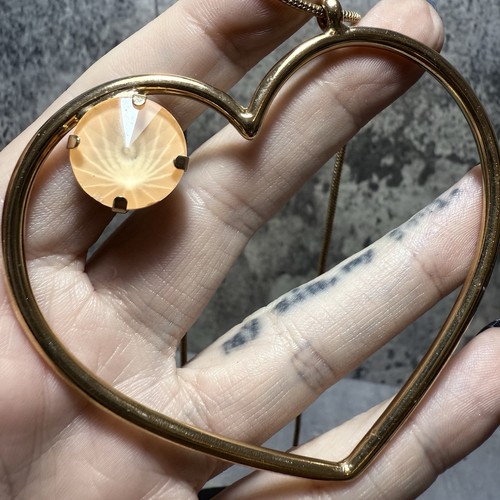 Collana con ciondolo cuore ESSENTIAL ANVERSA catena tono oro lunga 70 cm graziosa kitsch - Foto 6 di 8
