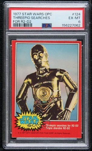 1977 OPC Star Wars #124 Threepio searches for R2-D2 — PSA 6
