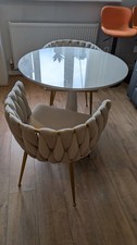 Round dining table and two chairs set **COLLECTION ONLY**