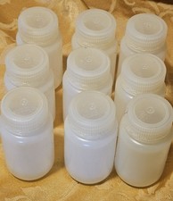 LOT of 9 Nalgene HDPE Round Containers 4 OZ (125 ml) Bottles
